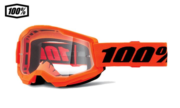 【送料無料】100％ ワンハンドレットパーセント　STRATA 2 モトクロス/MTB用ゴーグル 　ネオンオレンジ　1s50027-00015