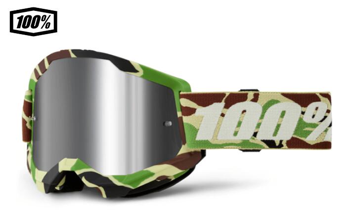 【送料無料】100％ ワンハンドレットパーセント　STRATA 2 モトクロス/MTB用ゴーグル WAR CAMO／ミラーシルバーレンズ 1s50028-00024