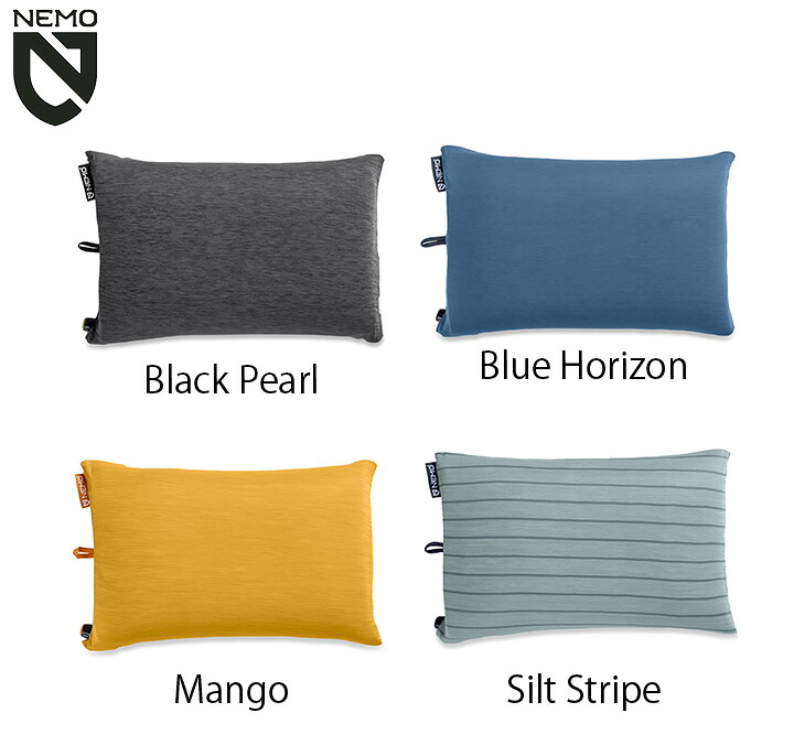 NEMO ニーモ_イクイップメント Fillo Backpacking ＆ Camping Pillow Fillo バックパッキング＆キャンプ用枕 Black Pearl ／Blue Horizon ／ Mango／ Silt Stripe キャンプ アウトドア ハイキング 登山 グランピング