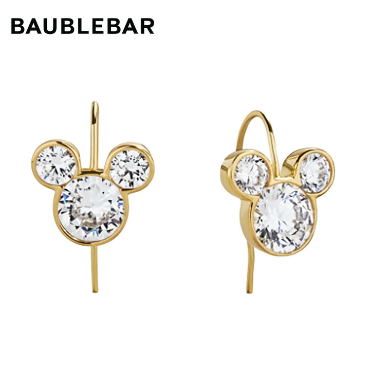 BaubleBar バウブルバー Disney Mickey Mouse 18K Gold Plated Sterling Silver Micro Drop Earrings ディズニー ミッキーマウス 18Kゴールドメッキ スターリングシルバー マイクロドロップイヤリング イヤリング アクセサリー プレゼント レディース　ディスニー