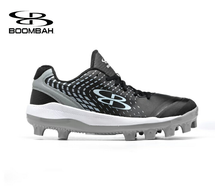 ブーンバー Boombah メンズダートパースートモールドクリート Mens Dart Pursuit Molded Cleat ブラックグレーホワイト 野球スパイク 野球 スパイク ベースボール スポーツ 運動 シューズ 靴