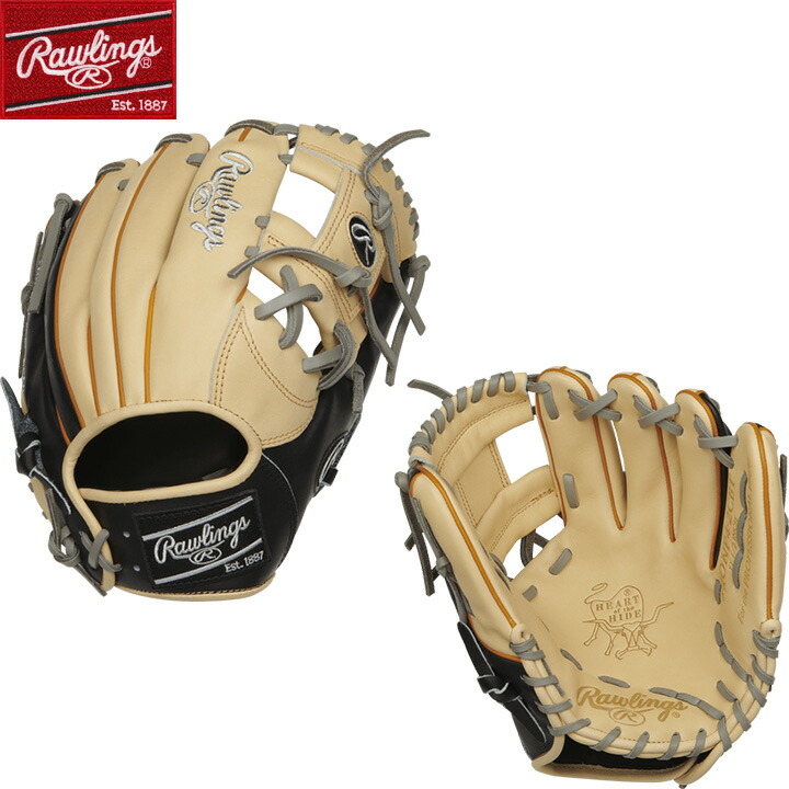 送料無料 【USA物】Rawlings ローリングス 硬式 軟式 野球 グローブ 内野手 HOH (Heart of the Hide) グローブ 右投げ用 Iウェブ PRONP4-2CBT画像