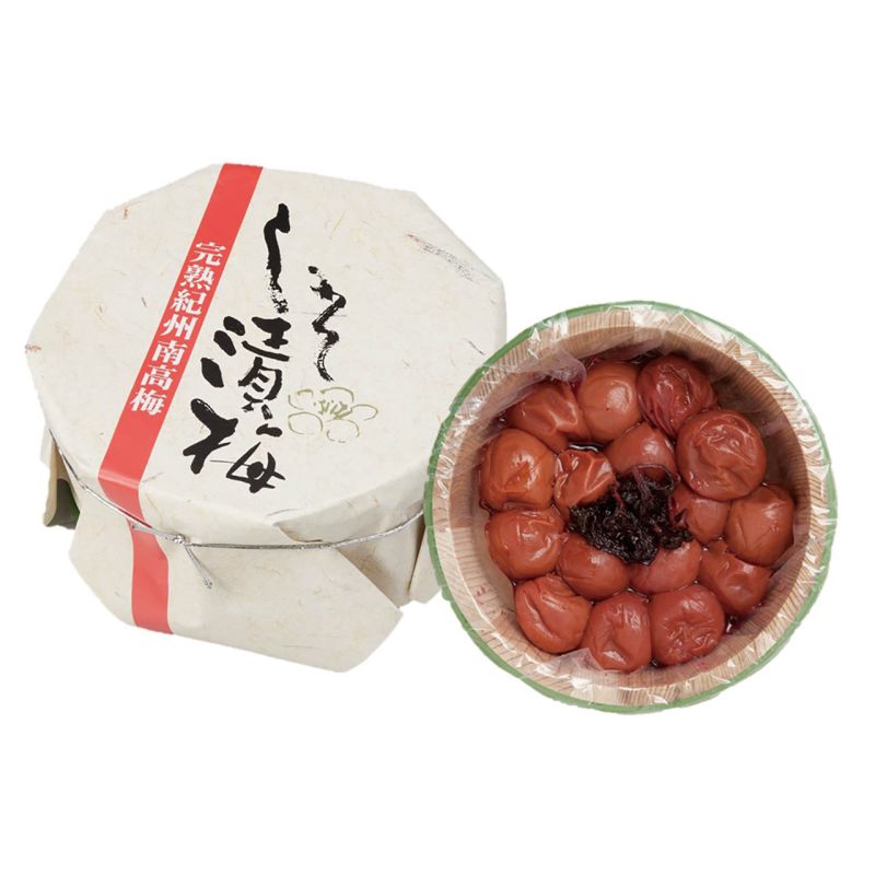 完熟 紀州南高梅 しそ梅400g木樽入 (4034-40)