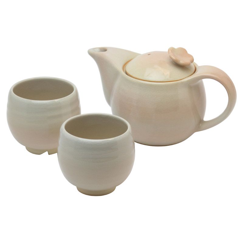 萩焼 姫土茶の間セット(茶こし付) (6330)