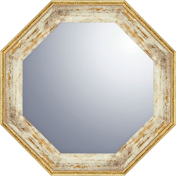 复古八角镜子19.5cm白色合金(vm-02001)[取消,变更,退货不可]