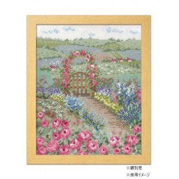 オリムパス クロスステッチ ししゅうキット オノエ・メグミ 7424 バラの花咲くピーターの庭