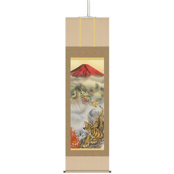 江藤草淳掛軸(尺三)「龍虎雷轟厄除図」 12629|イースクエア