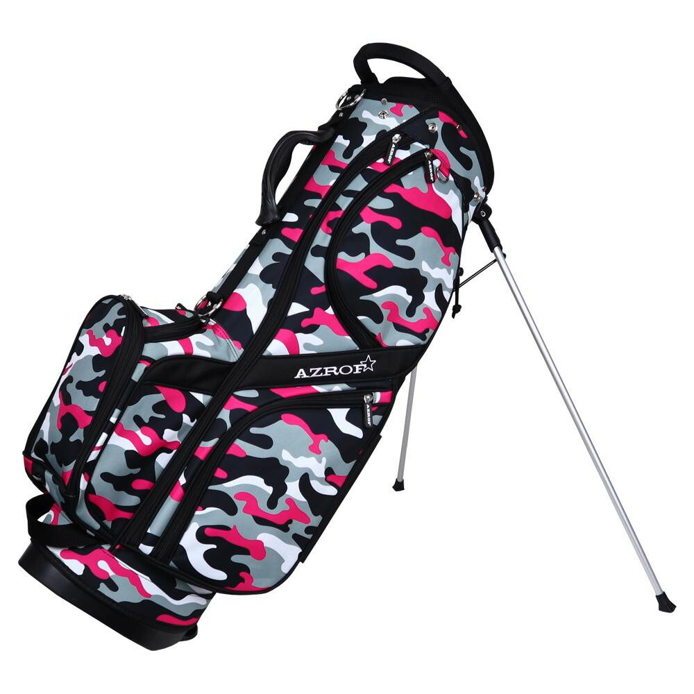 人気ブランド 最大80 オフ 176 送料無料 スタンドキャディバッグ スタンドキャディバッグ Azrof アズロフ キャディバッグ ラッピング不可 代引不可 同梱不可 イースクエア ゴルフ ネオカモフラピンク キャディバッグ
