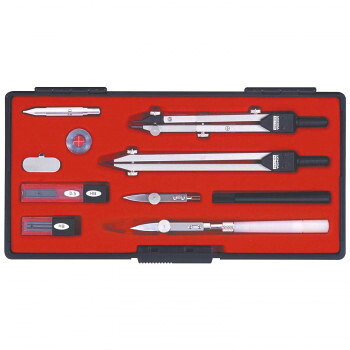 KD型製図器 SE 12品組A 烏口入り 1-730-7023