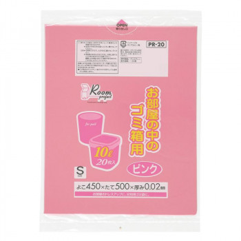 ジャパックス プロジェクト室内用ポリ袋10L S ピンク 20枚&times;50冊 PR20 [ラッピング不可][代引不可][同梱不可]｜イースクエア