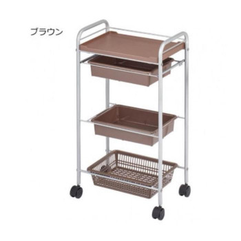 サロン向け スタンダードワゴン C-212 ブラウン・12107 [ラッピング不可][代引不可][同梱不可]