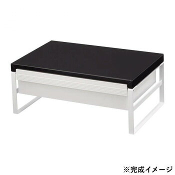 LIHIT LAB.(リヒトラブ) 机上台 幅390mm 引出し付ハイタイプ 黒 A-7342-24