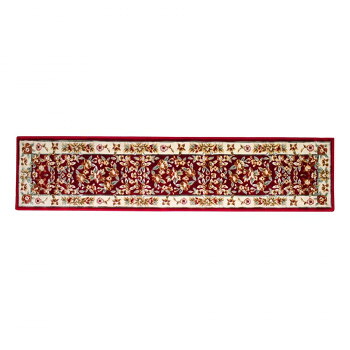 カービング レーヨン玄関マット レッド 34x150cm LT201515RE [ラッピング不可][代引不可][同梱不可]