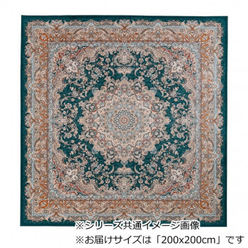 エルディア 転写プリント カーペット グリーン 2畳用 200x200cm ELDIA200GN [ラッピング不可][代引不可][同梱不可]｜イースクエア
