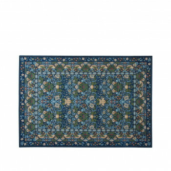 川島織物セルコン Morris Design Studio イチゴドロボウ ラグ 約140×200cm KF1709 B ブルー [ラッピング不可][代引不可][同梱不可]