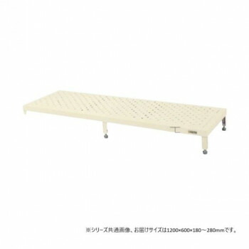 サカエ 足踏台高床用 1200×600×180粍 象牙色 防振アジャスター付 JA-1260NI [ラッピング不可][代引不可][同梱不可]