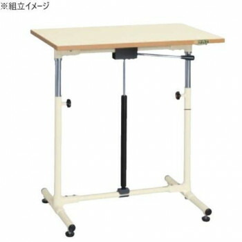 サカエ 軽量セルワーク作業台ガスバネ式固定式 750×500×645mm アイボリー塗装 CLG-7550PIA [ラッピング不可][代引不可][同梱不可]