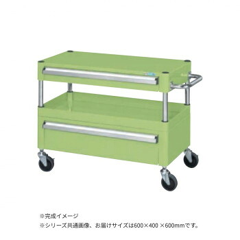 サカエ CSパールワゴン中量タイプ 引出し付 グリーン CSP-6061ACSE [ラッピング不可][代引不可][同梱不可]｜イースクエア