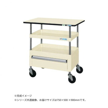 サカエ CSパールワゴン中量タイプ 引出し 天板付 アイボリー CSP-7582CTPI [ラッピング不可][代引不可][同梱不可]
