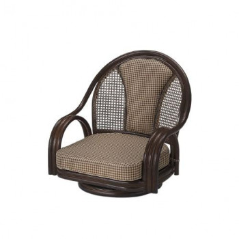 今枝商店 Romantic Rattan 籐ラウンドチェア 回転座椅子 ロータイプ S531B [ラッピング不可][代引不可][同梱不可]｜イースクエア