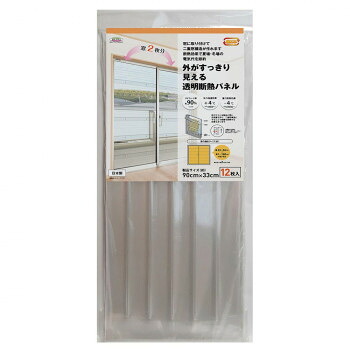 外がすっきり見える透明断熱パネル 90cm×33cm×12枚入 GNP-3012