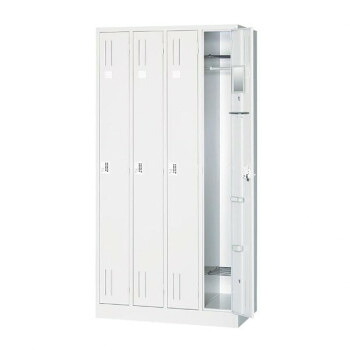 プッシュ錠ロッカー ホワイトタイプ 4人用 4連2号 ALPSホワイト色 COM-BL47-AW [ラッピング不可][代引不可][同梱不可]｜イースクエア
