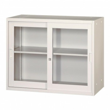 壁面収納家具/D:450・ホワイトタイプ 引違枠付ガラス戸/ラッチ仕様 H720 棚板1枚付 ALPSホワイト色 COM-UAJR-W7 [ラッピング不可][代引不可][同梱不可]