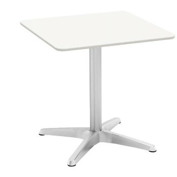 カフェテーブル60cm角天ホワイト天板アルミX脚 CTXA-60S-WH [ラッピング不可][代引不可][同梱不可]｜イースクエア