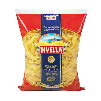 DIVELLA ディヴェッラ パスタ ♯42 メッツェ・ペンネ・リガーテ 500g×24個 606-155 [ラッピング不可][代引不可][同梱不可]