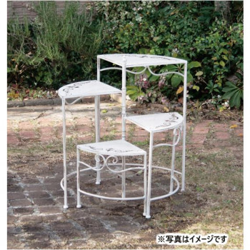 大同クラフト ガーデンインテリア スパイラル花台・4段 折りたたみ式 ISK24-4F [ラッピング不可][代引不可][同梱不可]｜イースクエア