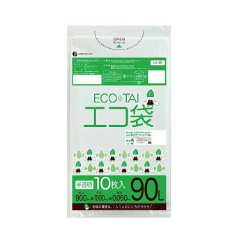 ECO TAI エコ袋 90L LN-99 半透明 10枚&times;25冊 [ラッピング不可][代引不可][同梱不可]｜イースクエア