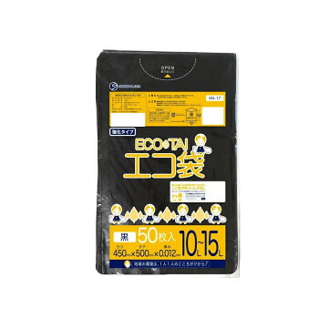 ECO TAI エコ袋 10L-15L KN-17 黒 50枚&times;60冊 [ラッピング不可][代引不可][同梱不可]｜イースクエア