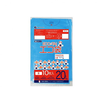 ECO TAI エコ袋 20L KN-21 青 10枚&times;100冊 [ラッピング不可][代引不可][同梱不可]｜イースクエア