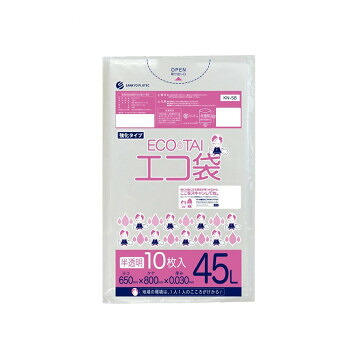 ECO TAI エコ袋 45L KN-58 半透明 10枚&times;60冊 [ラッピング不可][代引不可][同梱不可]｜イースクエア