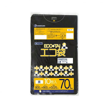ECO TAI エコ袋 70L KN-77 黒 10枚×50冊 [ラッピング不可][代引不可][同梱不可]
