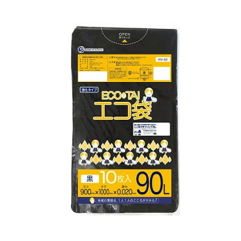 ECO TAI エコ袋 90L KN-92 黒 10枚×50冊 [ラッピング不可][代引不可][同梱不可]