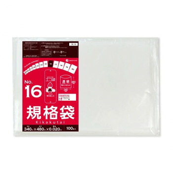 ECO TAI エコ袋 No.16 規格袋 FB-16 透明 100枚&times;30冊 [ラッピング不可][代引不可][同梱不可]｜イースクエア