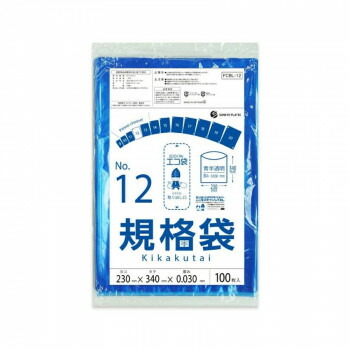 ECO TAI エコ袋 No.12 規格袋 FCBL-12 青半透明 100枚×40冊 [ラッピング不可][代引不可][同梱不可]