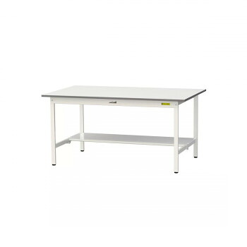 山金工業(YamaTec) SUP-1590T-WW ワークテーブル150シリーズ 固定式 (H740mm) 1500&times;900mm (半面棚板付) [ラッピング不可][代引不可][同梱不可]｜イースクエア