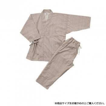 KADONO SARASHI SOME 和晒 ガーゼパジャマ 纏 Matoi いろは織 レディース 白茶ストライプ S [ラッピング不可][代引不可][同梱不可]｜イースクエア