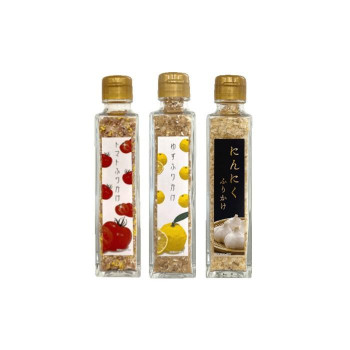 みなり (角瓶)トマトふりかけ60g・ゆずふりかけ50g・にんにくふりかけ40g 各10個セット [ラッピング不可][代引不可][同梱不可]｜イースクエア