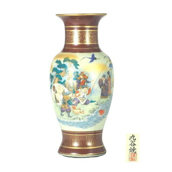 日本製 伝統工芸 九谷焼 宗秀作 10号花瓶 銀彩金鶴 N177-02 [ラッピング不可][代引不可][同梱不可]｜イースクエア