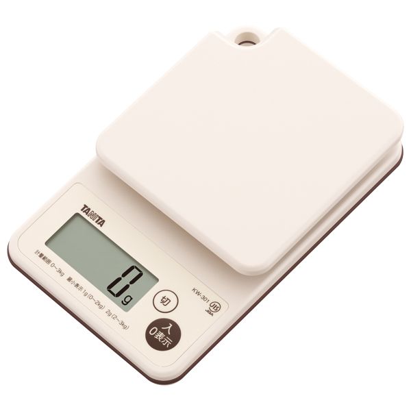 タニタ 洗えるデジタルクッキングスケール3kg アイボリー [キャンセル・変更・返品不可]