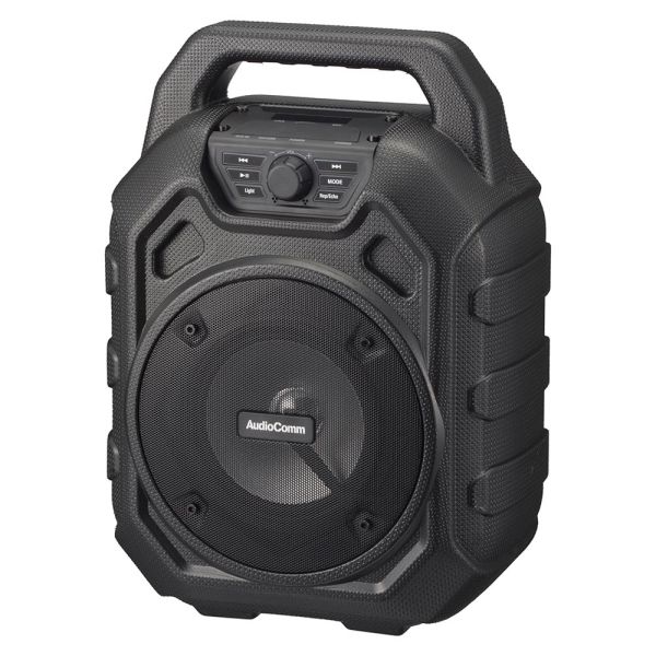 ポータブルパーティースピーカー(照明/USB-C申し受ける式/Bluetooth/防御することカテゴリー化 IPX6/広々としたFM/黒いこと) (ASP-W600N)