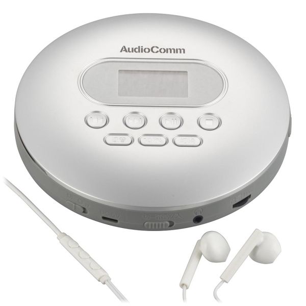 ポータブルCDプレーヤー(AC、DC 2電源/USB給電対応Type-C/単3形×2本使用/リモコン付ステレオイヤホン付属/シルバー) (CDP-3875Z)