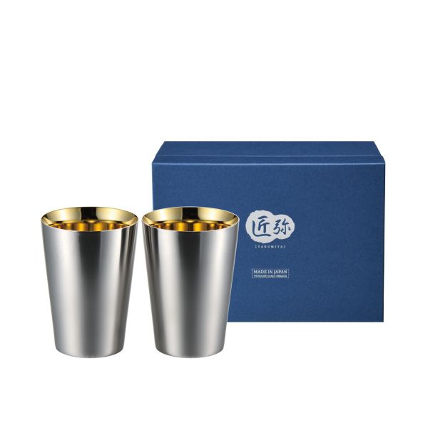 匠弥 ステンレスタンブラー 270ml 2pcs (内面金メッキ) TY-098 [日本製]｜イースクエア