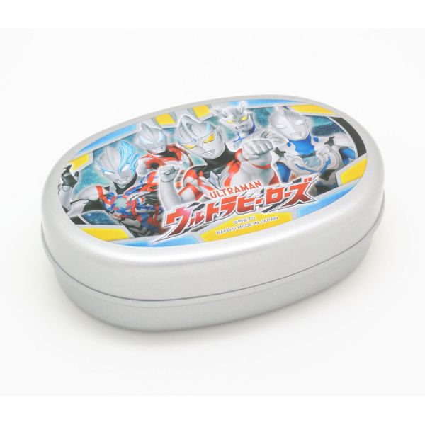 テメ白３　ウルトラマンまとめ売りグラスストラップフィギュアワッペンランチボックス OSK お弁当箱 1段 360ml 抗菌 小判 ULTRAMAN ウルトラヒーローズ
