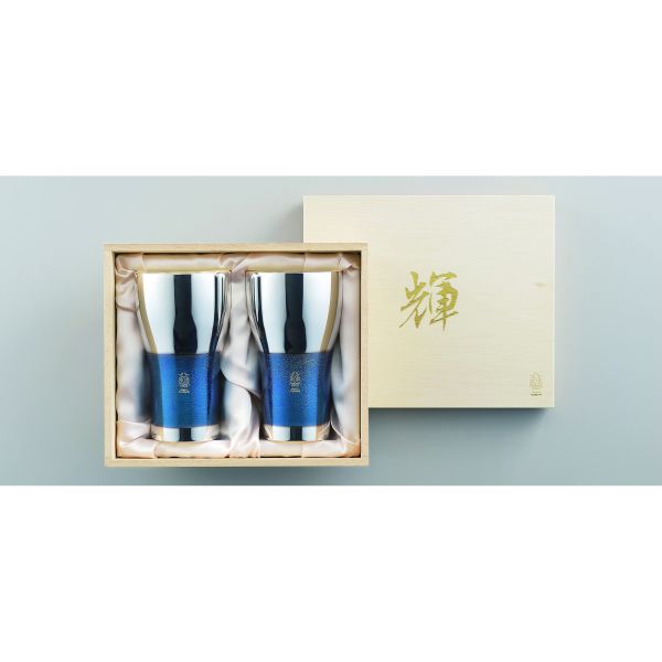 [タマハシ] 日本製 「輝」 純銅ビアタンブラー 銀古美 2PCセット KG-06 [キャンセル・変更・返品不可]