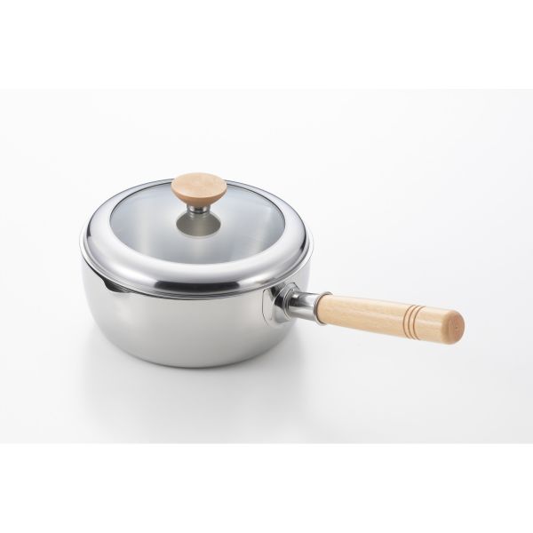 [ヨシカワ] 見える！ 木柄 ソースパン 20cm SJ3817 [キャンセル・変更・返品不可]