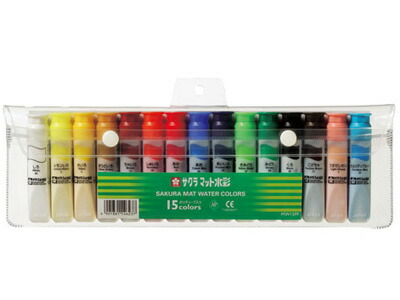 楽天市場】サクラ 水彩絵具 / マット水彩12色ポリチューブ入り